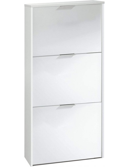 Zapatero de 5 Puertas Abatibles Blanco