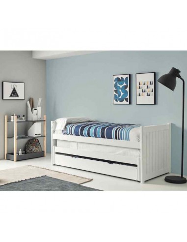 Cama Compacta lacada en Blanco Mate...