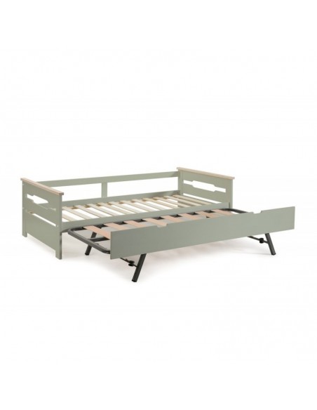 Cama Nido lacado Verde Agua con Somier de Arrastre