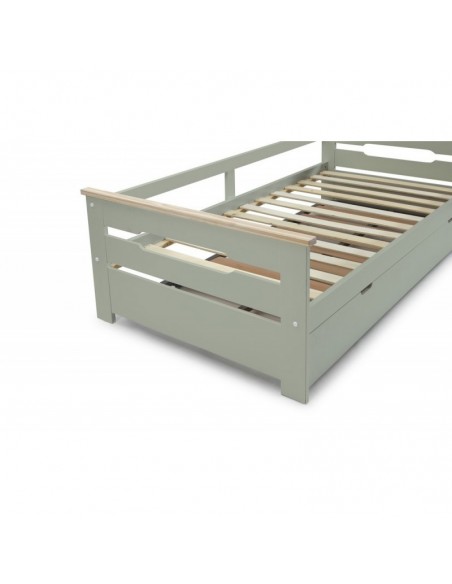 Cama Nido lacado Verde Agua con Somier de Arrastre