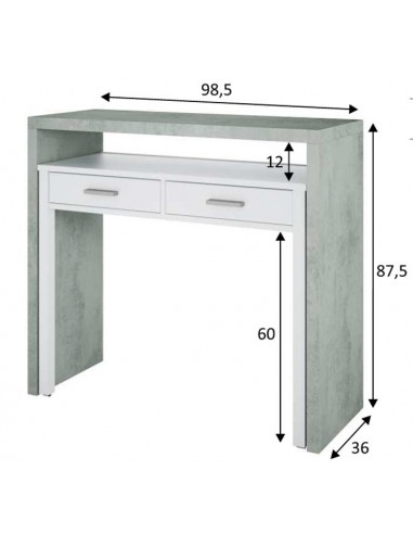 Escritorio Desplazable Blanco y Gris...