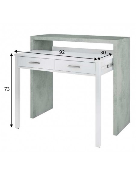 Escritorio Desplazable Blanco y Gris Claro