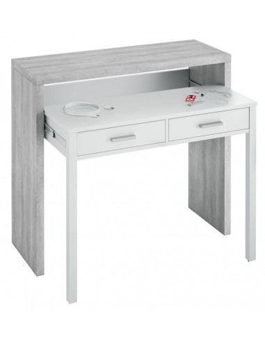 Escritorio Desplazable Blanco y Gris...