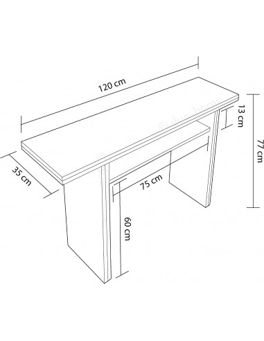 Mesa Consola Desplegable 35-70cm