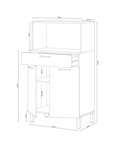 Mueble Auxiliar Cocina 2 Puertas + 1... Mueble Auxiliar Cocina 2 Puertas + 1...
