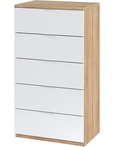 Sinfonier 5 Cajones Color Roble y Blanco