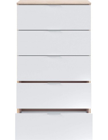 Sinfonier 5 Cajones Color Roble y Blanco