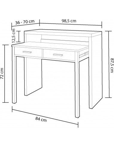 Escritorio desplazable Modelo Teran