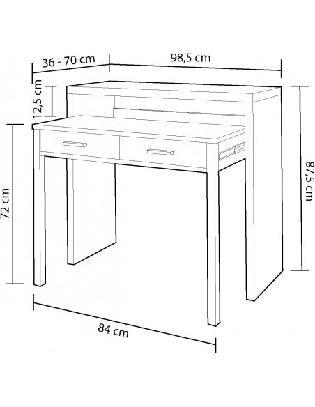 Escritorio desplazable Modelo Teran