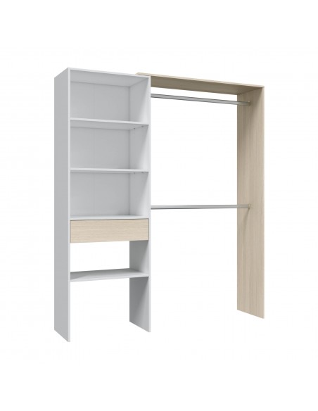 Armario Vestidor con Estantería 60cm + 2 Barras