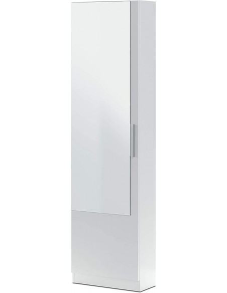 Zapatero 1 Puerta + Espejo + Varillas blanco