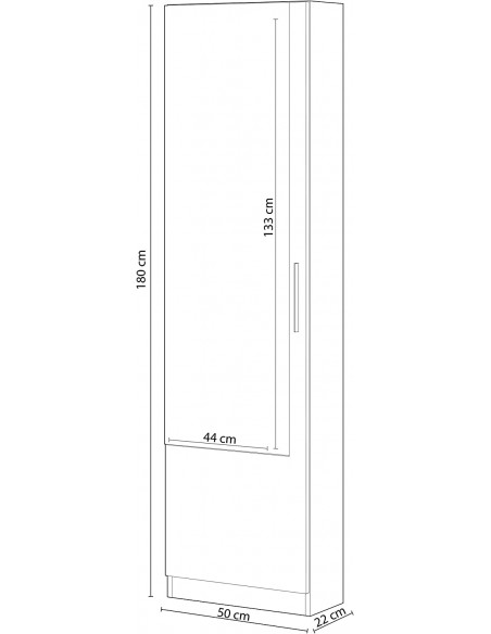 Zapatero 1 Puerta + Espejo + Varillas cambrian