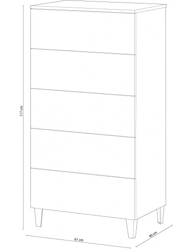 Cómoda 5 Cajones Blanco