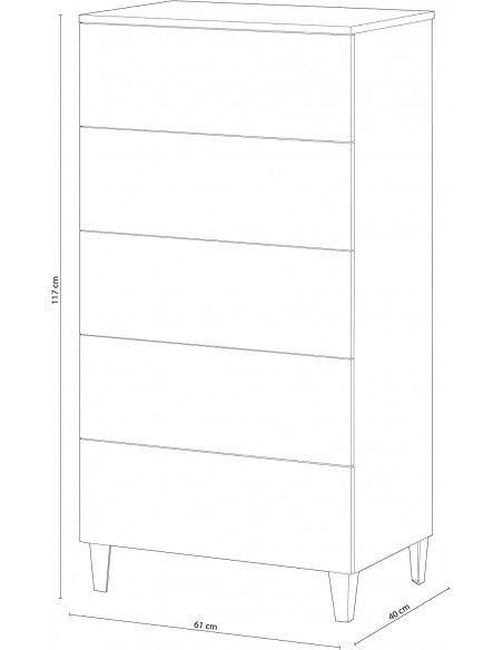 Cómoda 5 Cajones Blanco