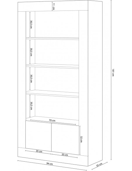 Estanteria 2 Puertas y 4 Baldas