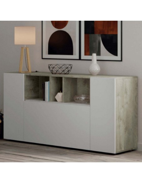 Aparador 3 Puertas con Estantes Blanco