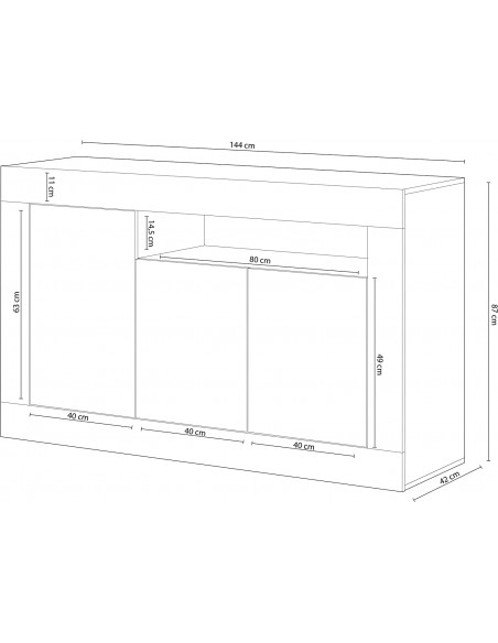 Buffet de 3 Puertas Artik