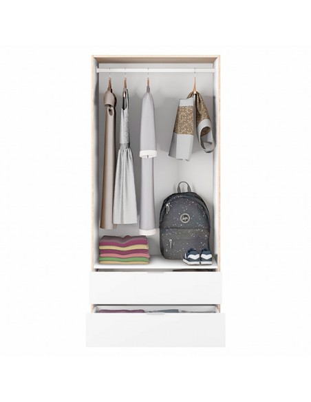 Armario 2 Puertas + 2 Cajones Blanco