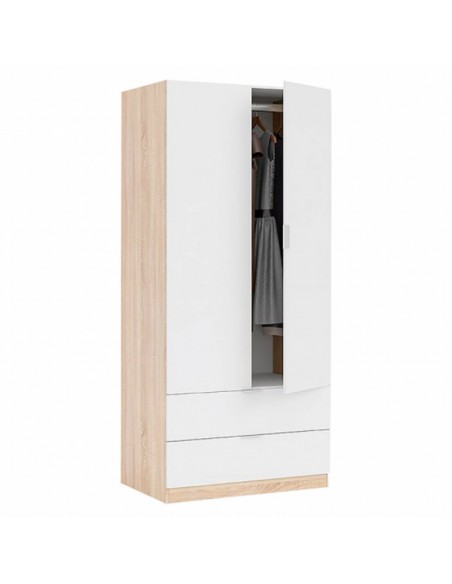 Armario 2 Puertas + 2 Cajones Blanco