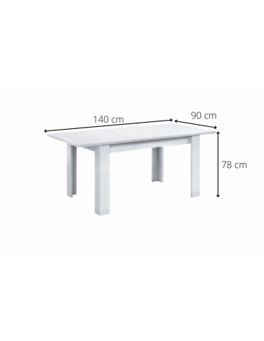 Mesa de comedor 90x140-190 EXTENSIBLE...