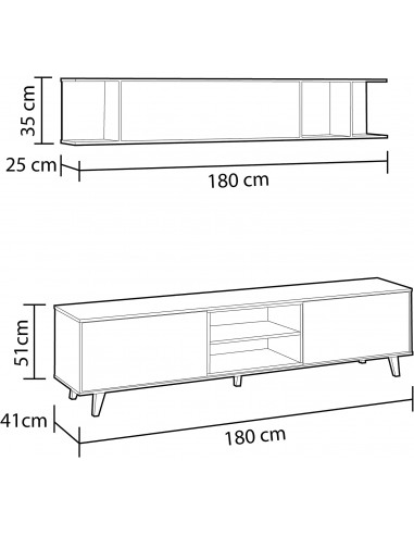 Modulo de TV + 1 Estante de Colgar