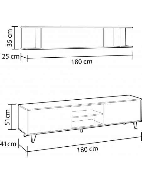 Modulo de TV + 1 Estante de Colgar