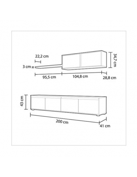 Mueble de TV + Estante blanco