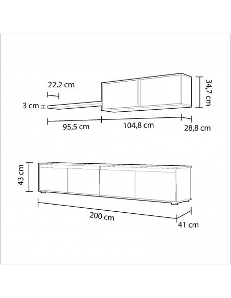 Salon TV Completo 200cm Cambrian