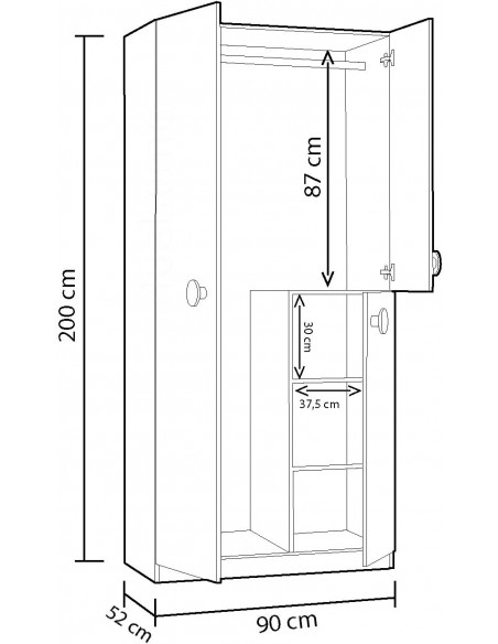 Armario Juvenil 3 Puertas