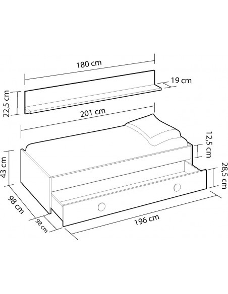 Cama Nido + Cama 190x90cm