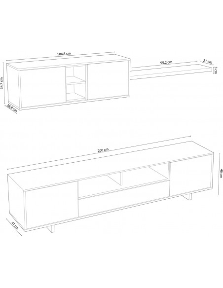 Salon TV Completo 200cm Blanco
