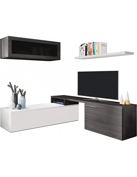 Mueble de TV Completo 200cm Gris Ceniza
