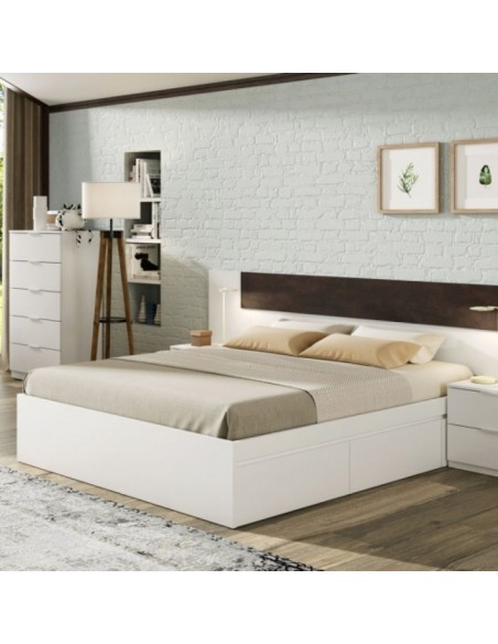 Cama 150cm con 4 Cajones (para somier de 190x150)
