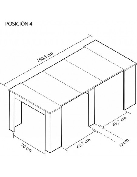 Consola de Comedor 90x50-237 EXTENSIBLE blanco