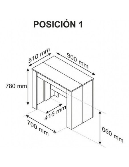 Consola de Comedor 90x50-237 EXTENSIBLE blanco