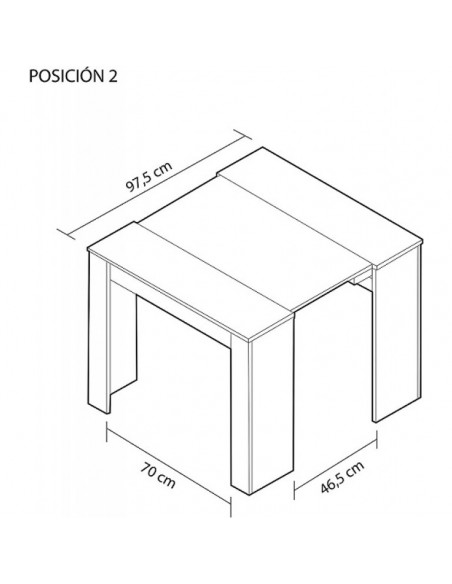 Consola de Comedor 90x50-237 EXTENSIBLE blanco