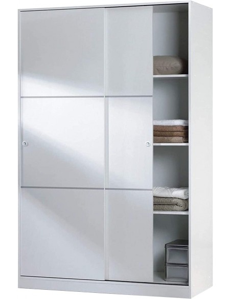 Armario 2 Puertas Correderas con Baldas Blanco