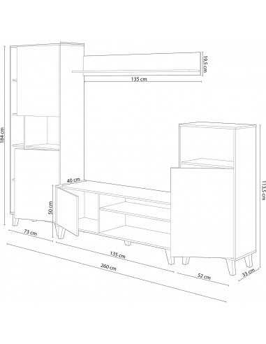 Salon TV Modular 260cm Blanco Salon TV Modular 260cm Blanco