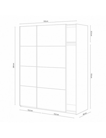 Armario 2 Puertas Correderas Blanco