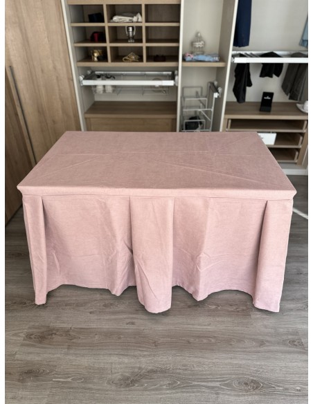 Pack Mesa + Ropa de Mesa Camilla Moderna Antimanchas color Rosa