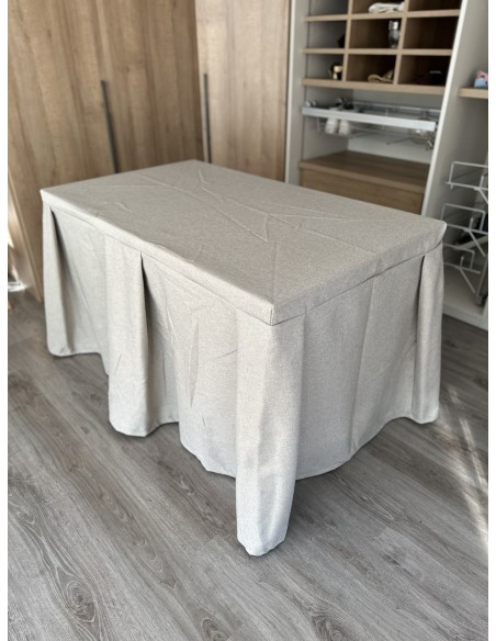 Pack Mesa + Ropa de Mesa Camilla Moderna Antimanchas color Beige