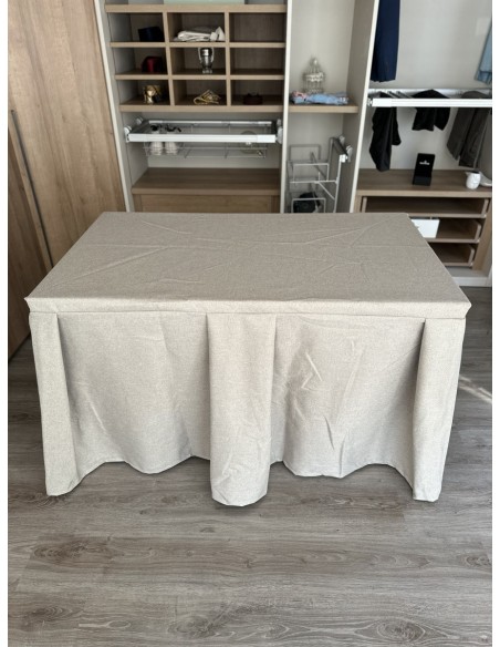 Pack Mesa + Ropa de Mesa Camilla Moderna Antimanchas color Beige