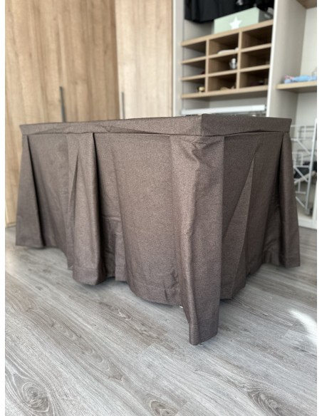 Pack Mesa + Ropa de Mesa Camilla Moderna Antimanchas color Chocolate