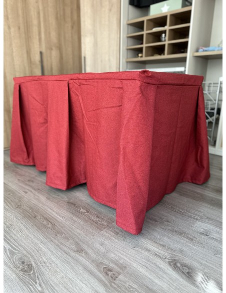 Pack Mesa + Ropa de Mesa Camilla Moderna Antimanchas color Rojo
