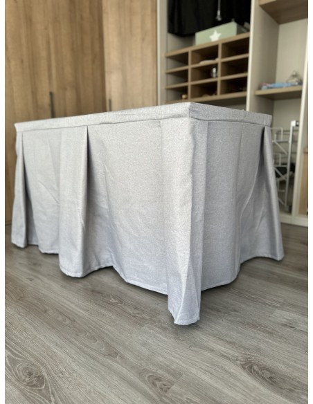 Pack Mesa + Ropa de Mesa Camilla Moderna Antimanchas color Gris Plata