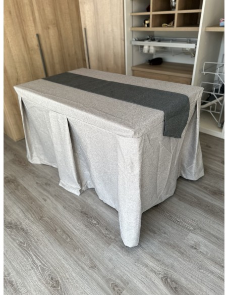 Pack Mesa + Ropa de Mesa Camilla Moderna Antimanchas color Gris Perla con Camino Marengo