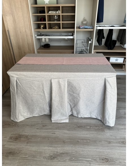 Pack Mesa + Ropa de Mesa Camilla Moderna Antimanchas color Visión con Camino Rosa