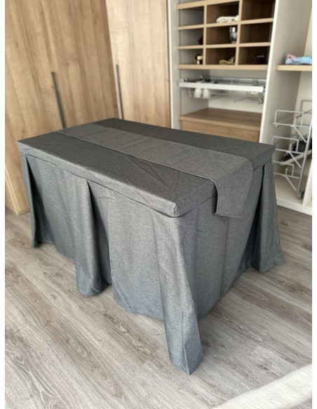 Pack Mesa + Ropa de Mesa Camilla Moderna Antimanchas color Marengo con Camino Marengo