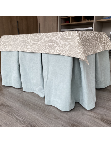 Ropa Antimanchas Aterciopelada Triple Grueso Verde con Tapete Flor Verde