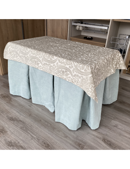 Ropa Antimanchas Aterciopelada Triple Grueso Verde con Tapete Flor Verde